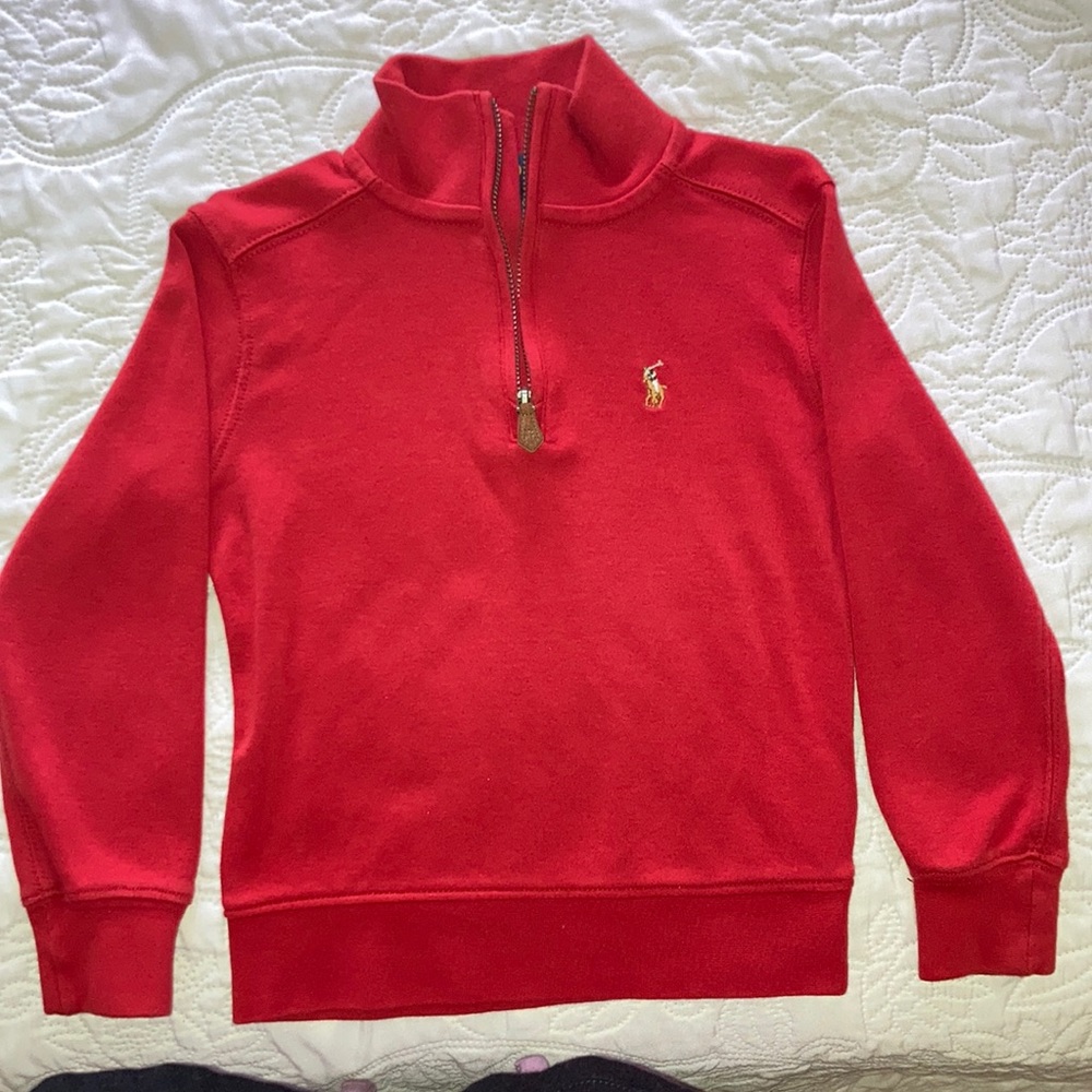 3T Red Polo Ralph Lauren long sleeve pull over shirt